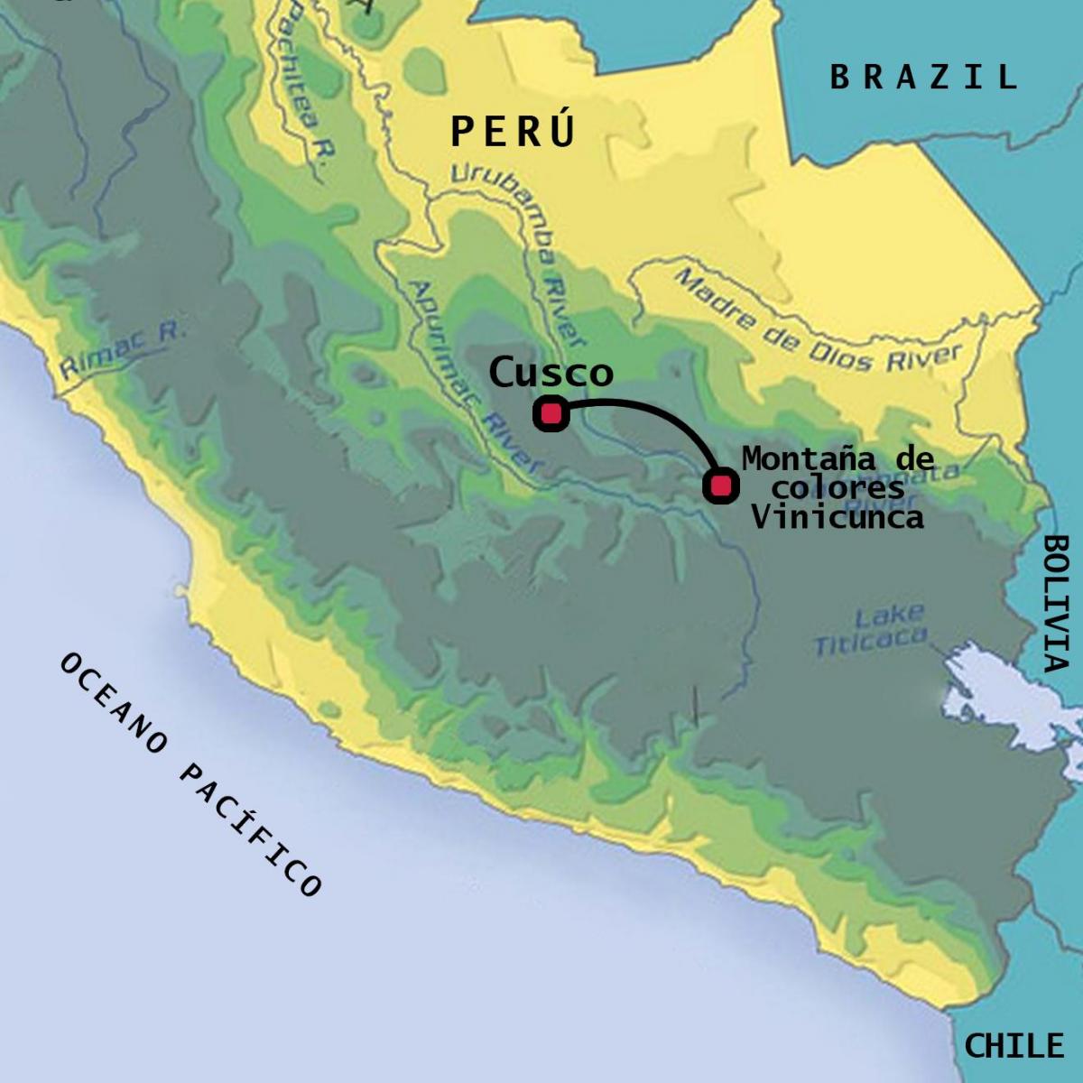 vinicunca Перу картата