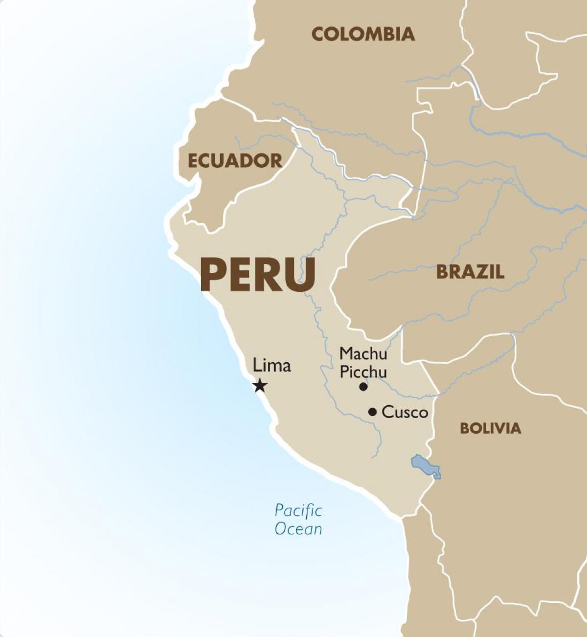 карта на Перу и съседните страни