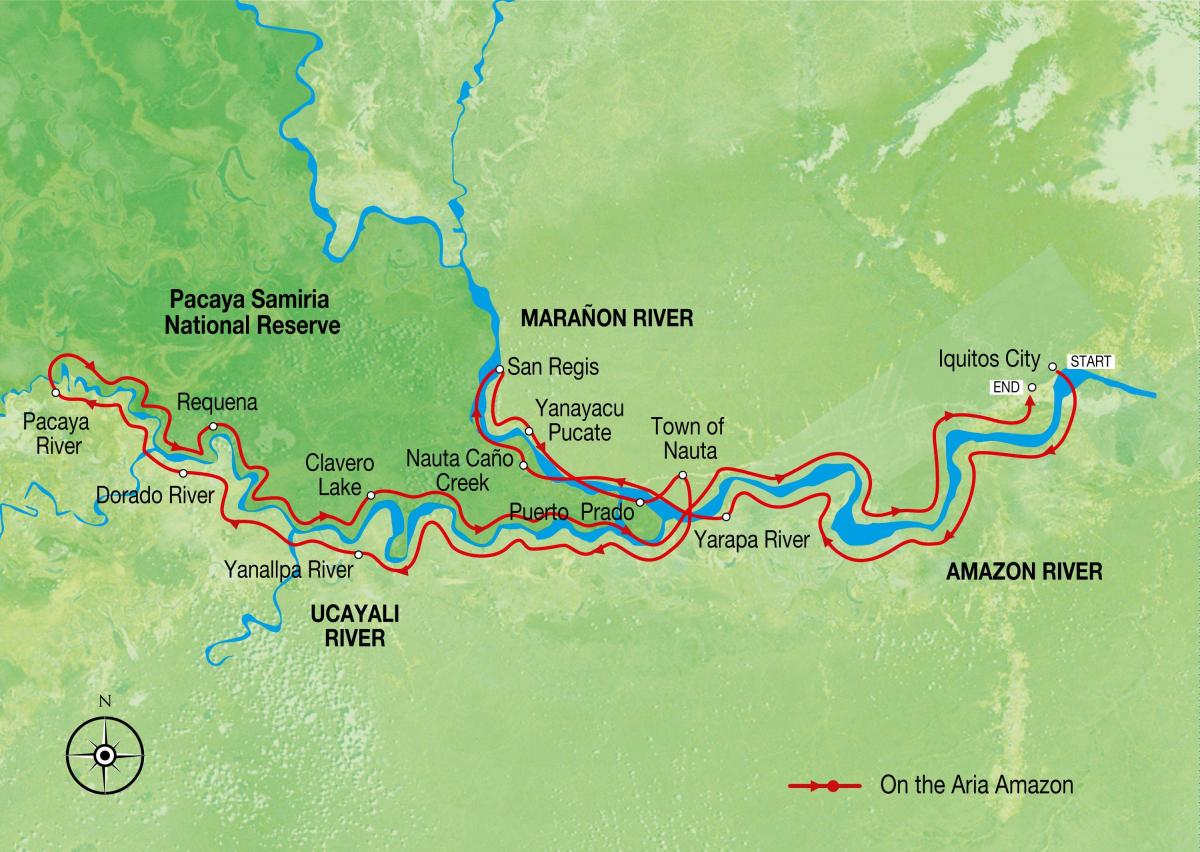 карта на река Амазонка в Перу