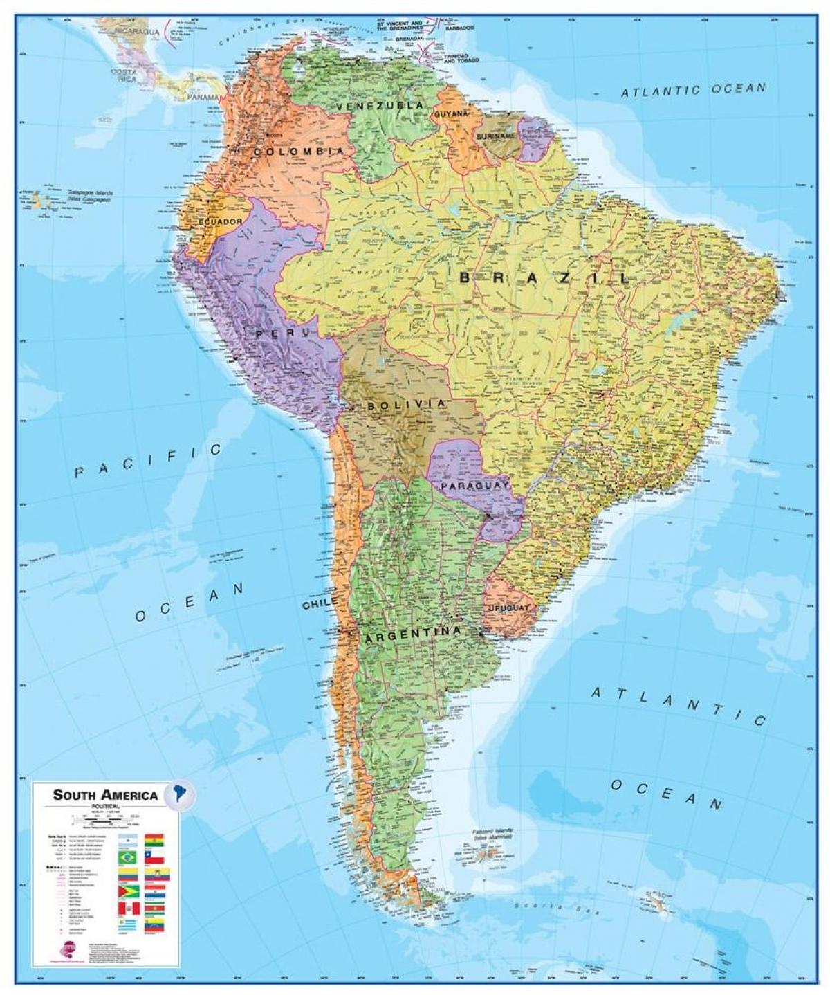 карта на Перу в Южна Америка