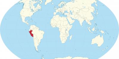 Карта на света, показваща Перу